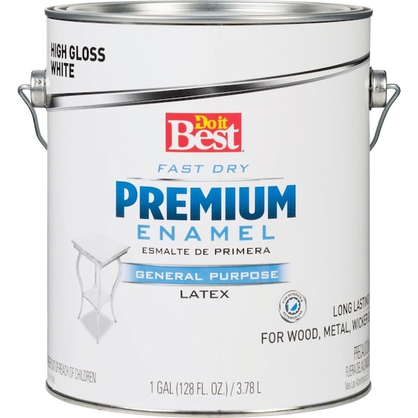 All-Source Fast Dry Acrylic Latex Gloss Premium Enamel, White, 1 Gal. 203760D - main